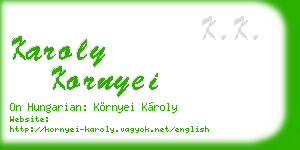 karoly kornyei business card