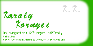 karoly kornyei business card